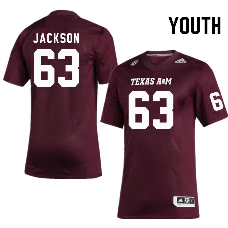 Youth #63 Chance Jackson Texas A&M Aggies College Football Jerseys Stitched Sale-Maroon - Click Image to Close